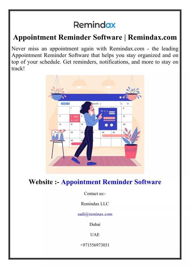 appointment reminder software remindax com