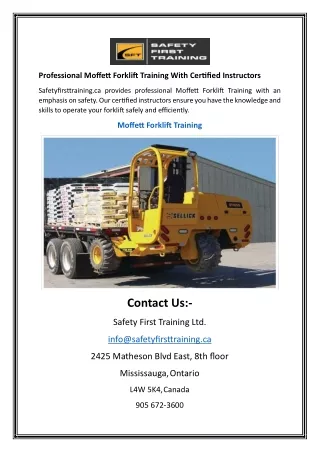 Professional Moffett Forklift Training With Certified Instructors