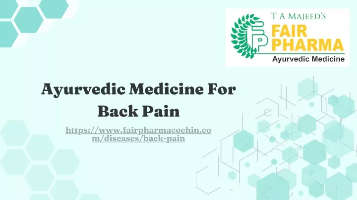 ayurvedic medicine for back pain https