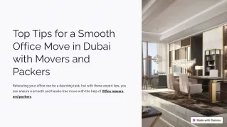 Top Tip for a Smooth Office Move in Dubai with Movers and Packers