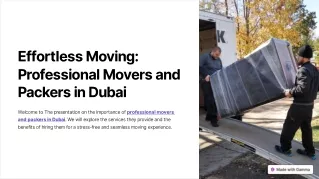 Effortless Moving Professional Movers and Packers in Dubai