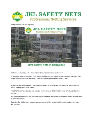 bird protection nets in bangalore
