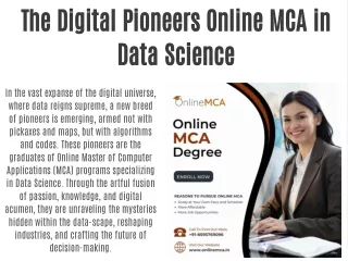 the digital pioneers online mca in data science