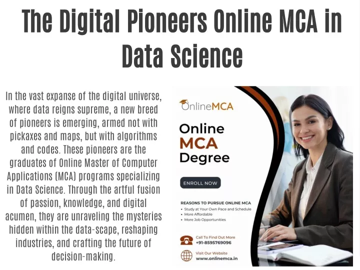 the digital pioneers online mca in data science