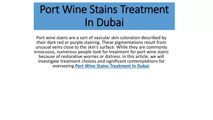 port wine stains treatment port wine stains