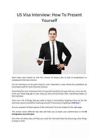 us visa interview how to present yourself