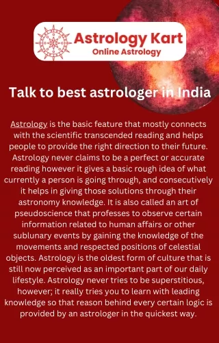 Talk to Best Astrologer in India