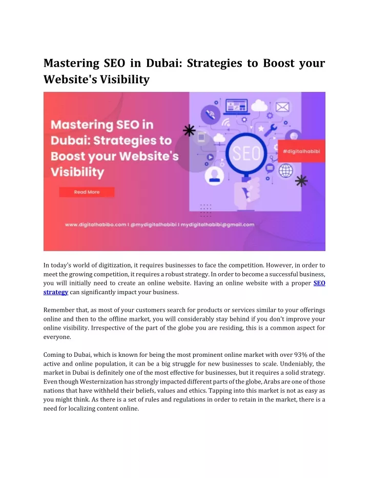 mastering seo in dubai strategies to boost your