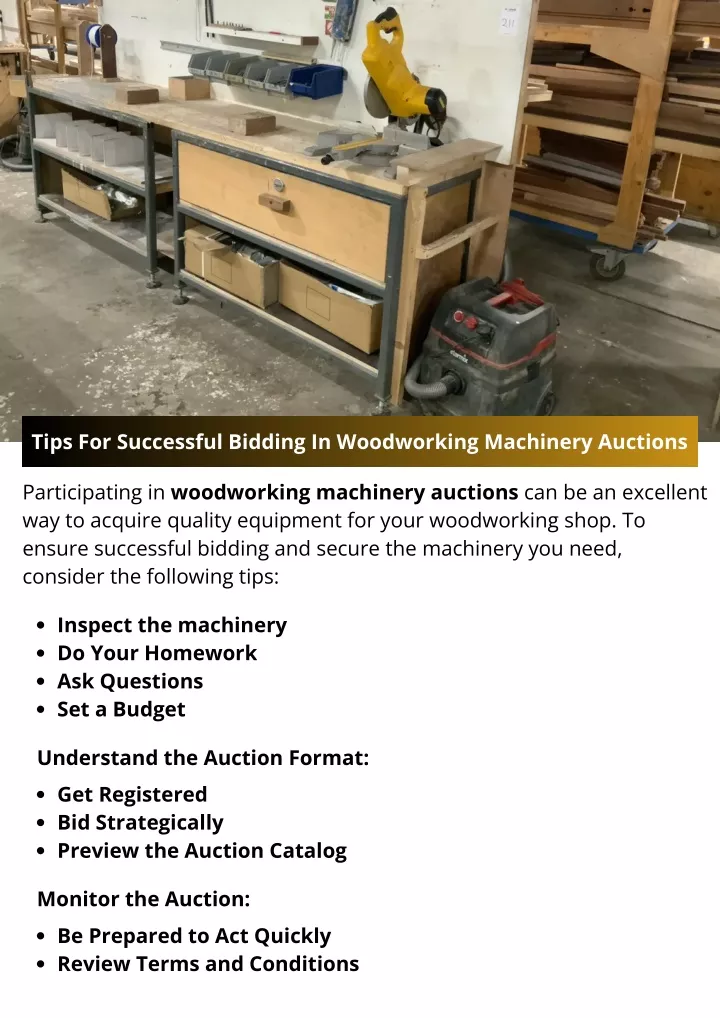 tips for successful bidding in woodworking