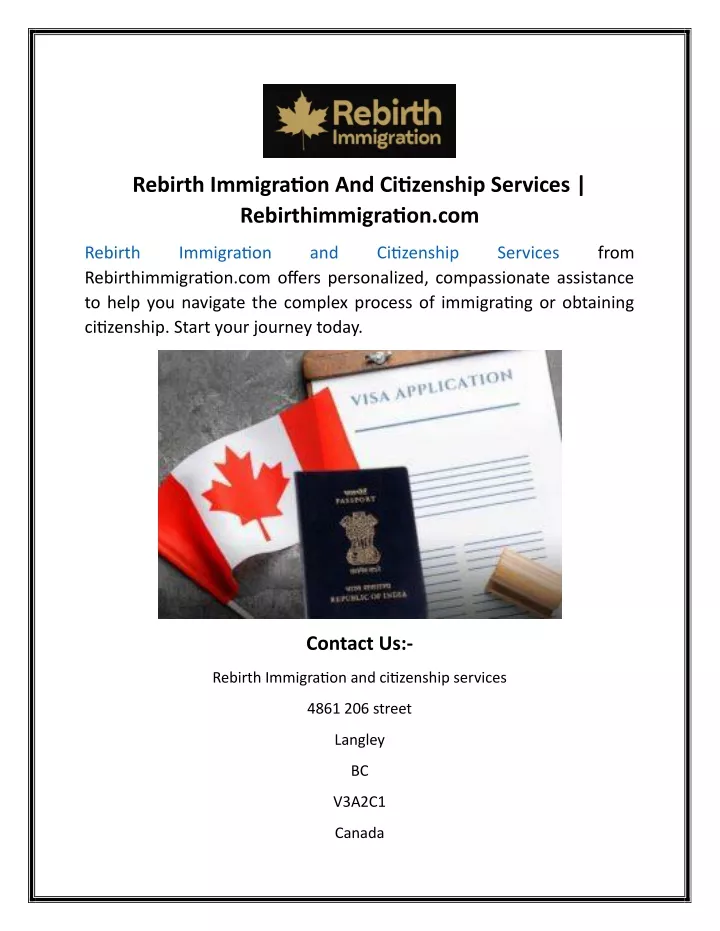 rebirth immigration and citizenship services