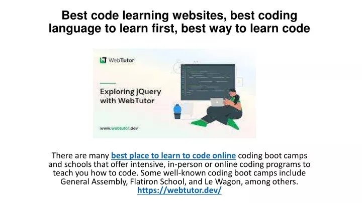 best code learning websites best coding language