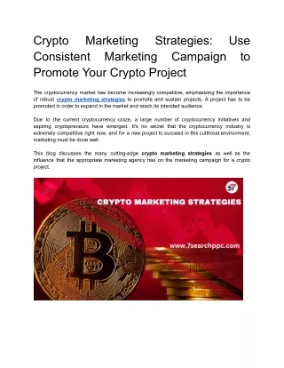 Crypto Marketing Strategies_ Use Consistent Marketing Campaign to Promote Your Crypto Project