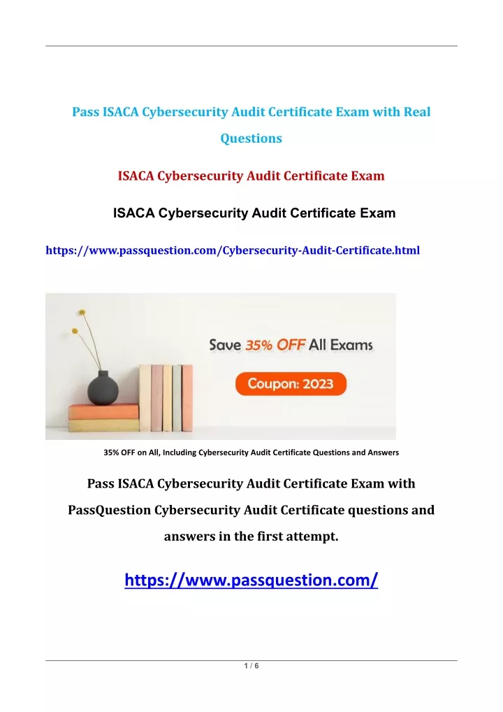pass isaca cybersecurity audit certificate exam