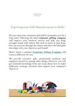 Top Corporate Gift Manufacturers in Delhi