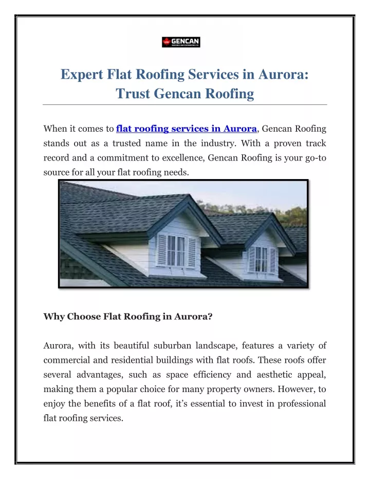 expert flat roofing services in aurora trust