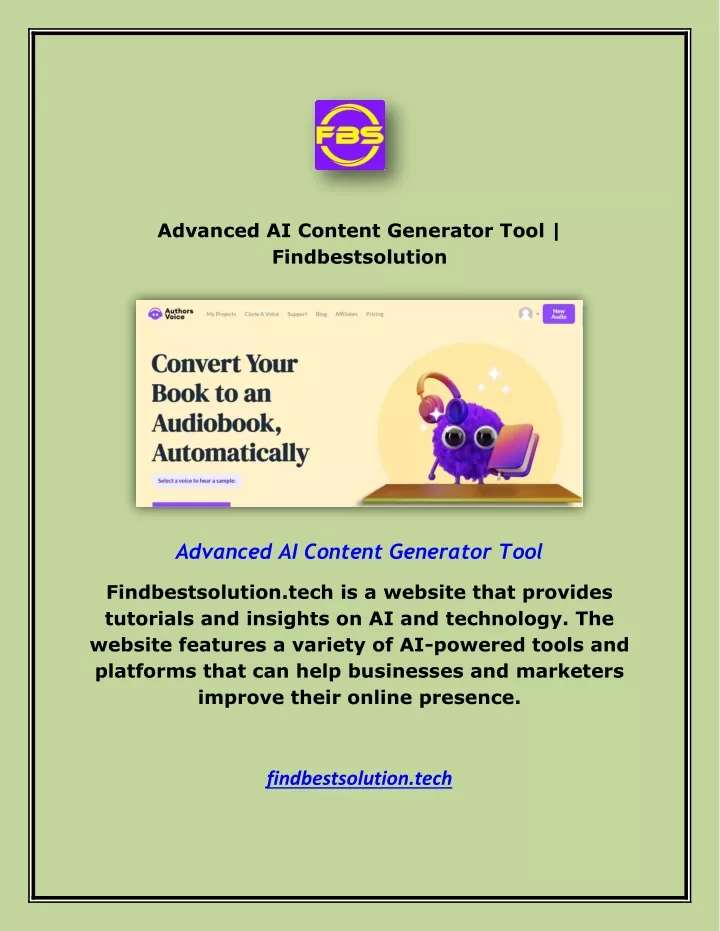 advanced ai content generator tool