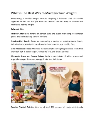 what is the best way to maintain your weight