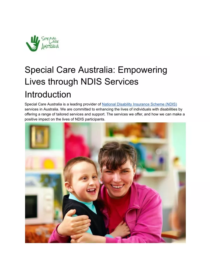 special care australia empowering lives through