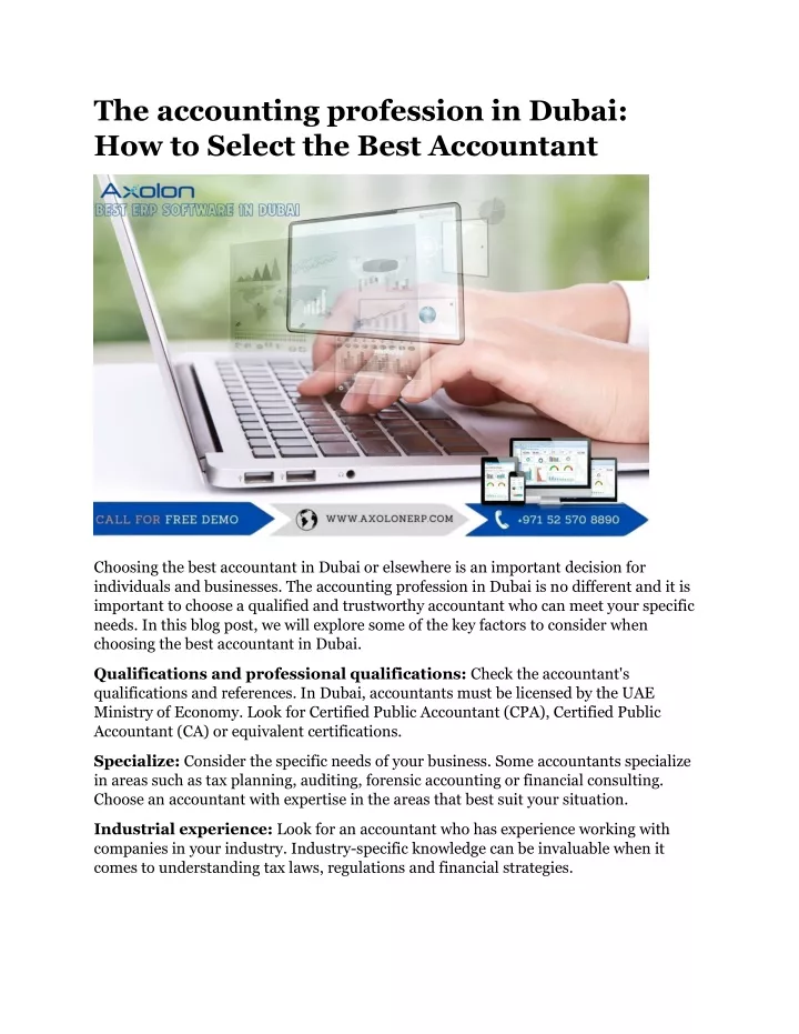 the accounting profession in dubai how to select