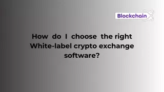 How do I choose the right White -label crypto exchange software