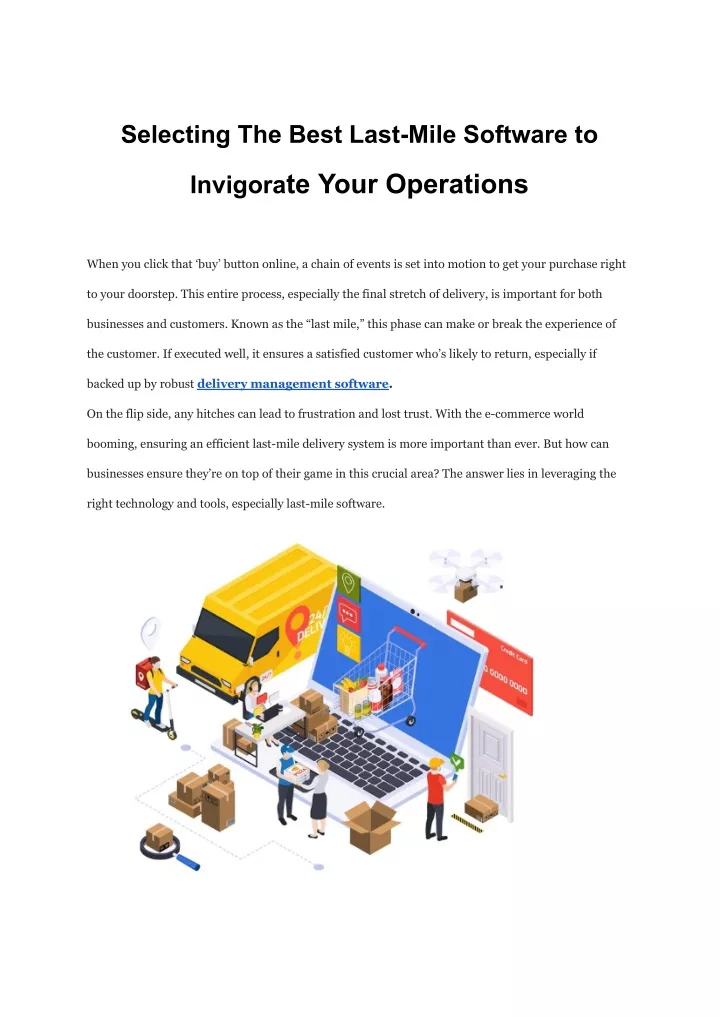selecting the best last mile software to