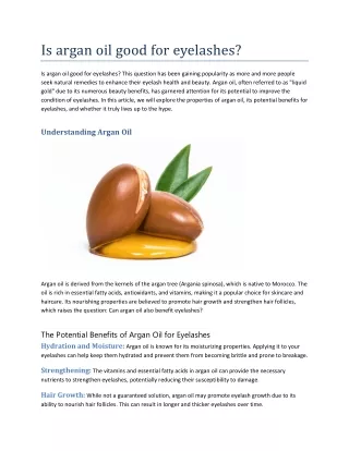 is argan oil good for eyelashes