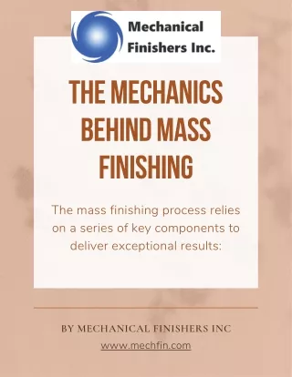 Benefits of Mass Finishing