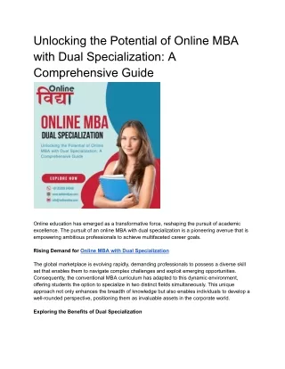 unlocking the potential of online mba with dual