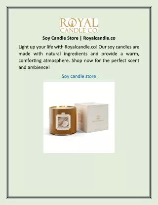 Soy Candle Store | Royalcandle.co