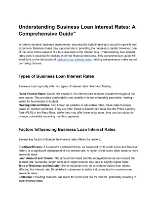 Understanding Business Loan Interest Rates_ A Comprehensive Guide_