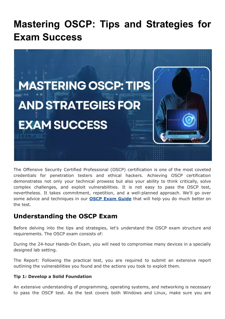 mastering oscp tips and strategies for exam