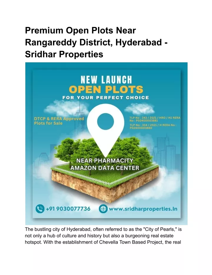 premium open plots near rangareddy district
