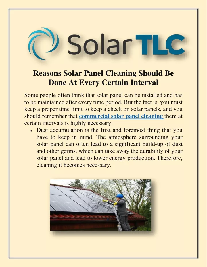 reasons solar panel cleaning should be done