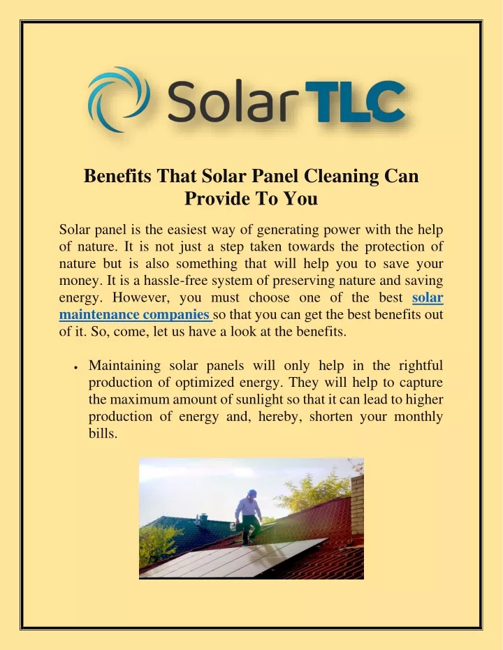 benefits that solar panel cleaning can provide