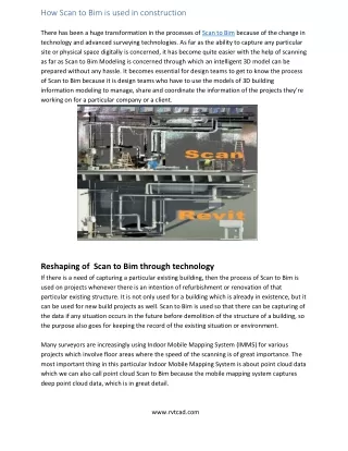 how scan to bim is used in construction there
