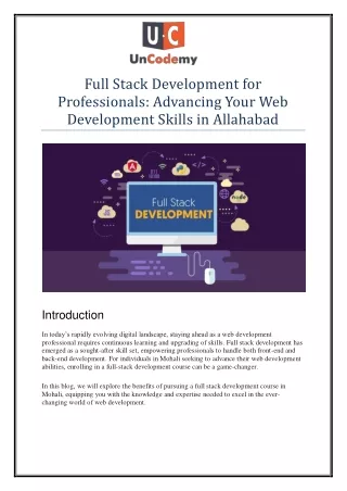 full stack development for professionals