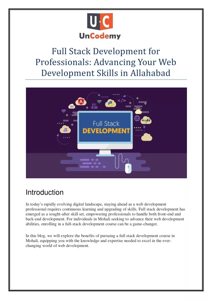 full stack development for professionals