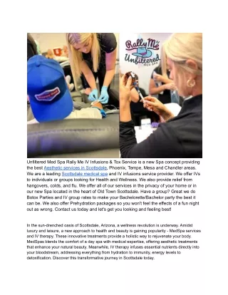 Unfiltered Med Spa Rally Me IV Infusions and Tox Service