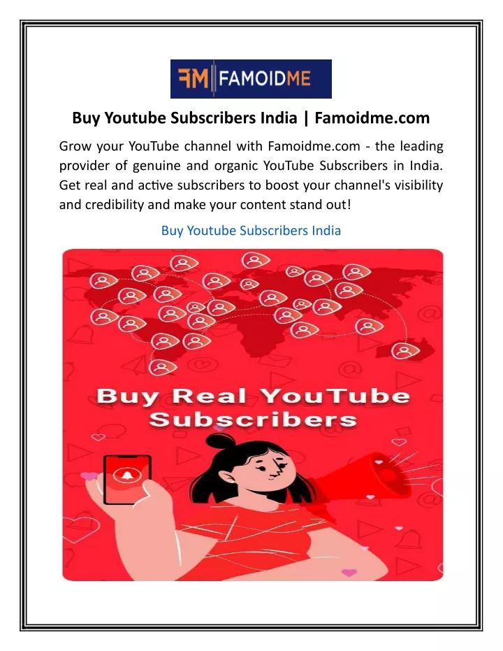 buy youtube subscribers india famoidme com
