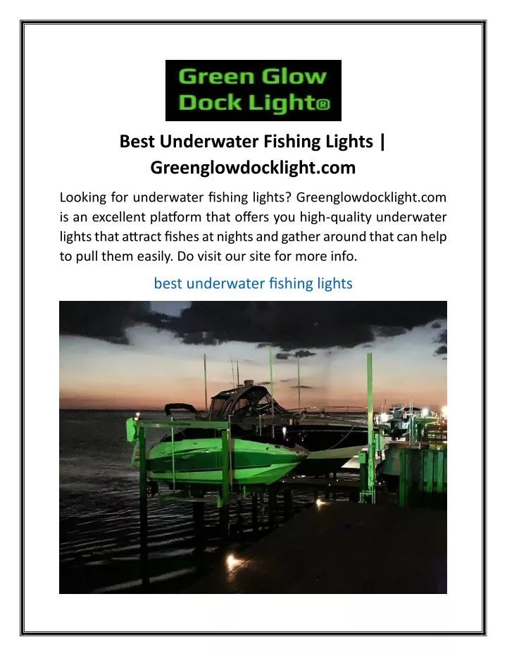 best underwater fishing lights greenglowdocklight