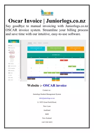 Oscar Invoice | Juniorlogs.co.nz