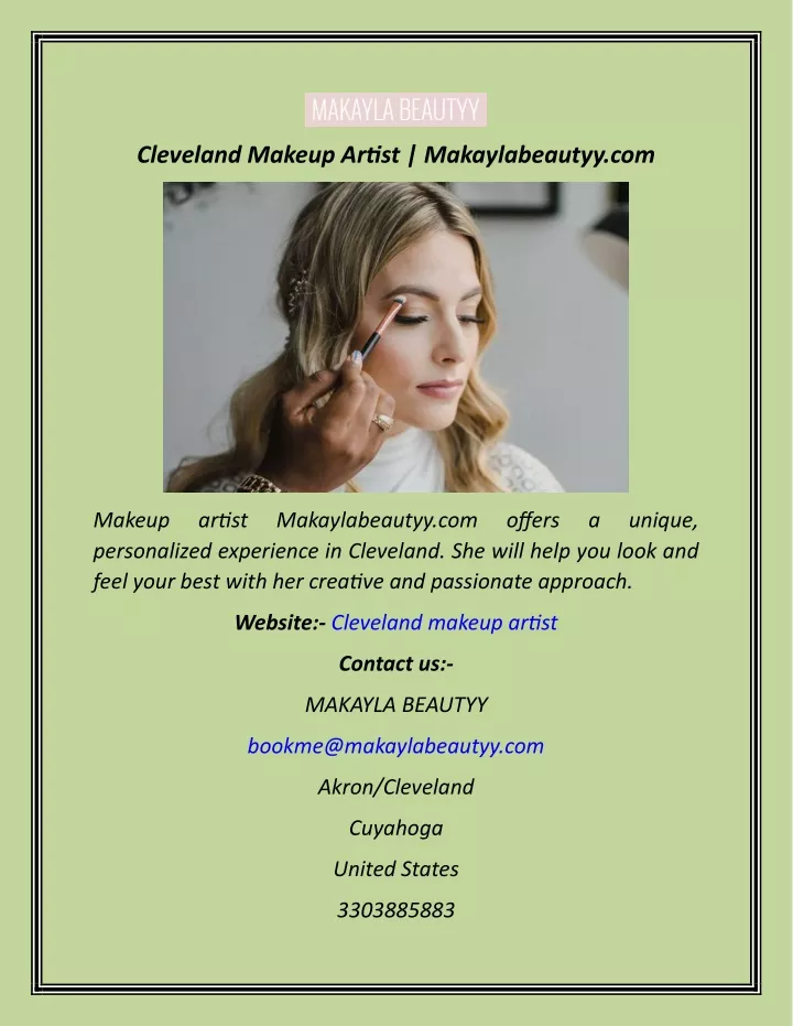 cleveland makeup artist makaylabeautyy com