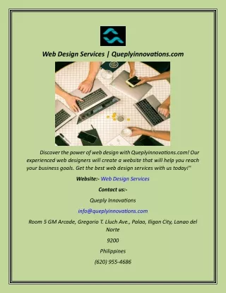 Web Design Services  Queplyinnovations