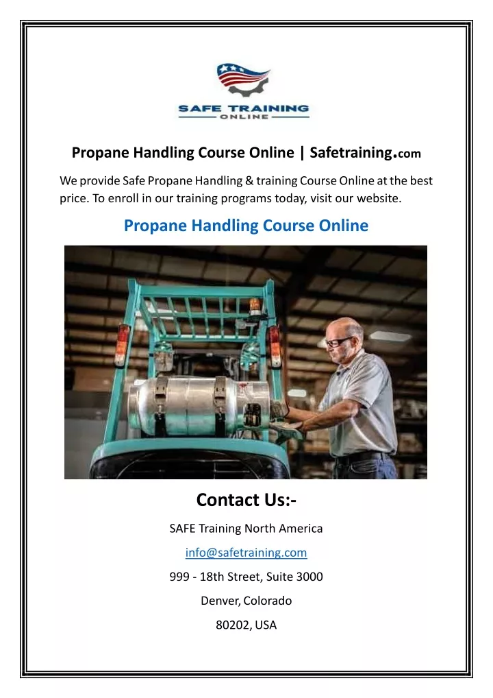 propane handling course online safetraining com