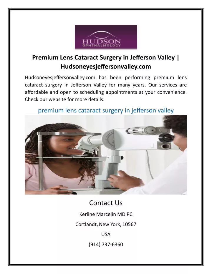 premium lens cataract surgery in jefferson valley