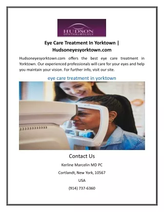 Eye Care Treatment In Yorktown | Hudsoneyesyorktown.com