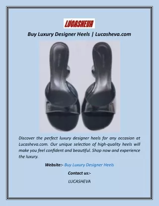 Buy Luxury Designer Heels  Lucasheva