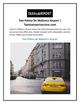 Taxi Palma De Mallorca Airport