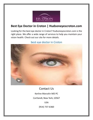 Best Eye Doctor in Croton | Hudsoneyescroton.com