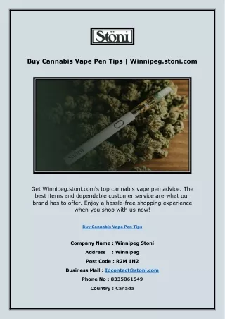 Buy Cannabis Vape Pen Tips | Winnipeg.stoni.com